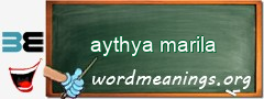 WordMeaning blackboard for aythya marila